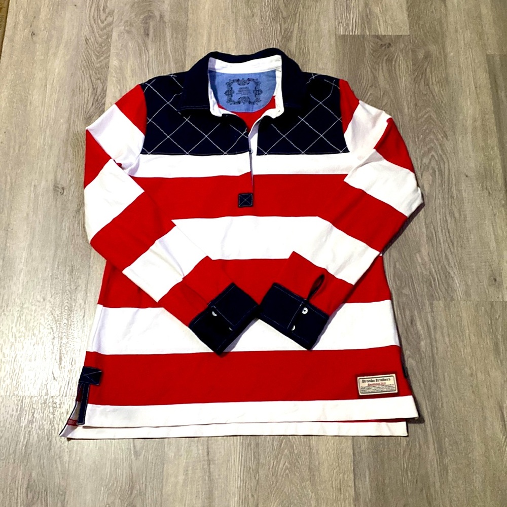 Brooks Brothers Mens Long Sleeve Rugby Polos Shirt